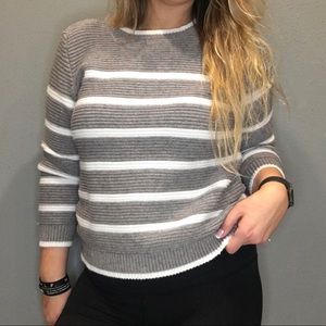 Listicle Gray Pin Stripe Sweater